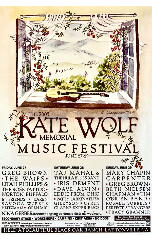 Kate Wolfe Music Festival poster by Allis Teegarden - 2003