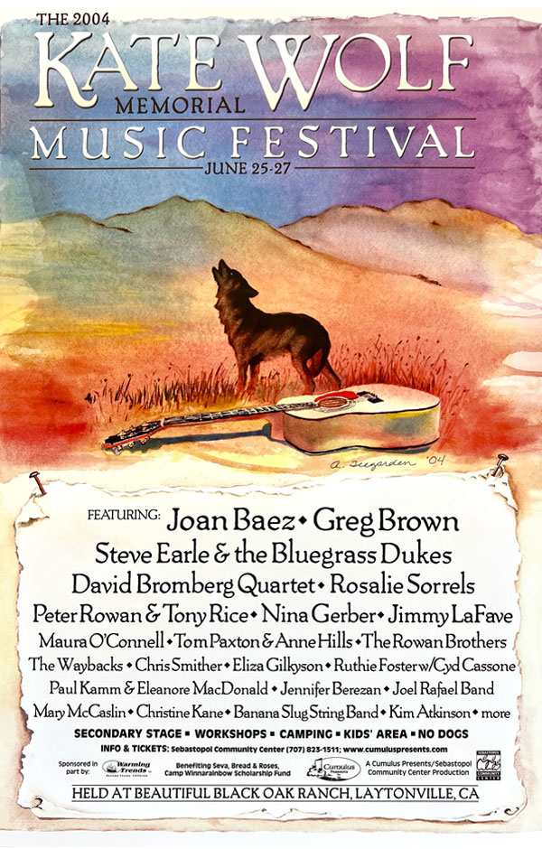 Kate Wolfe Music Festival poster by Allis Teegarden - 2004