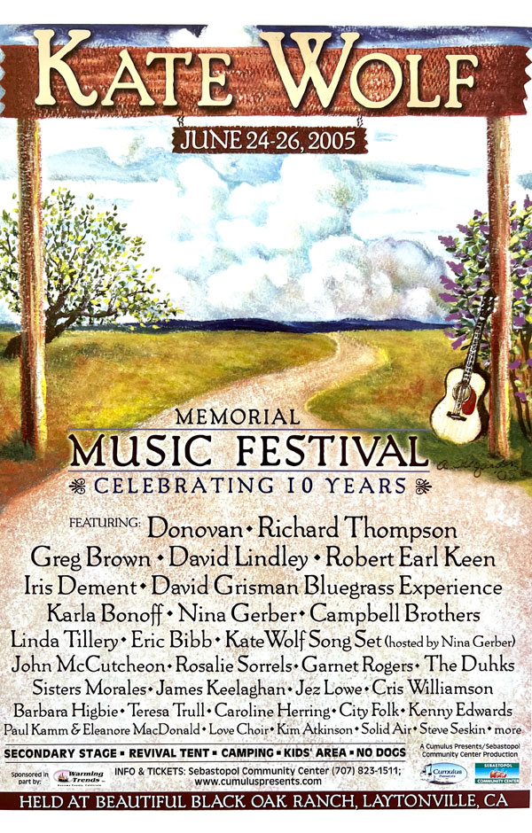 Kate Wolfe Music Festival poster by Allis Teegarden - 2005