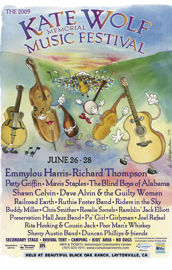 Kate Wolfe Music Festival poster by Allis Teegarden - 2009