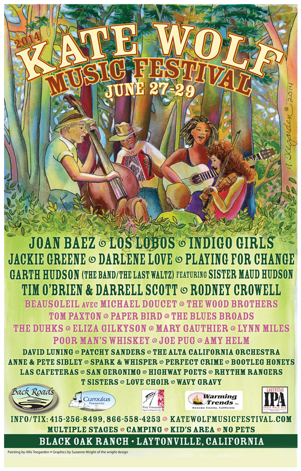 Kate Wolfe Music Festival poster by Allis Teegarden - 2014