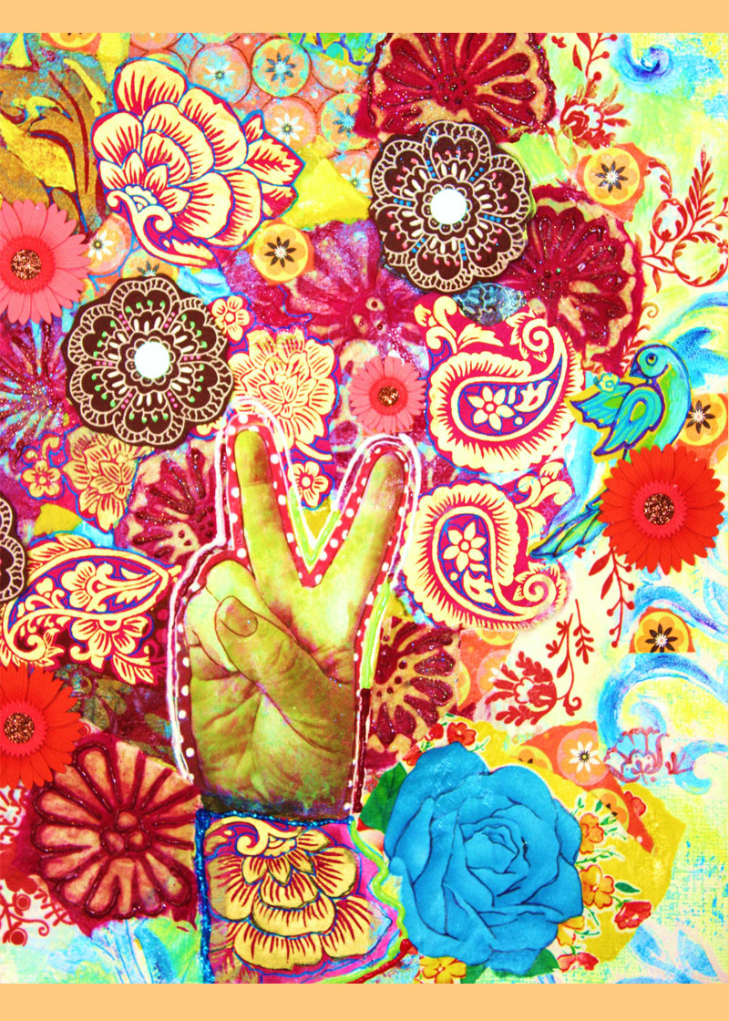 Peace Sign - Collage by Allis Teegarden